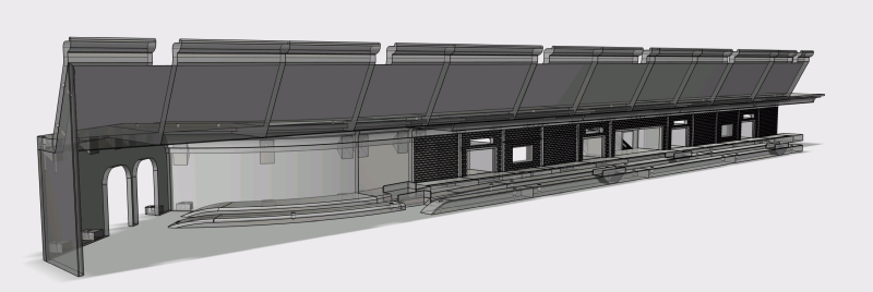 3D-Konstruktionen Bahnhof