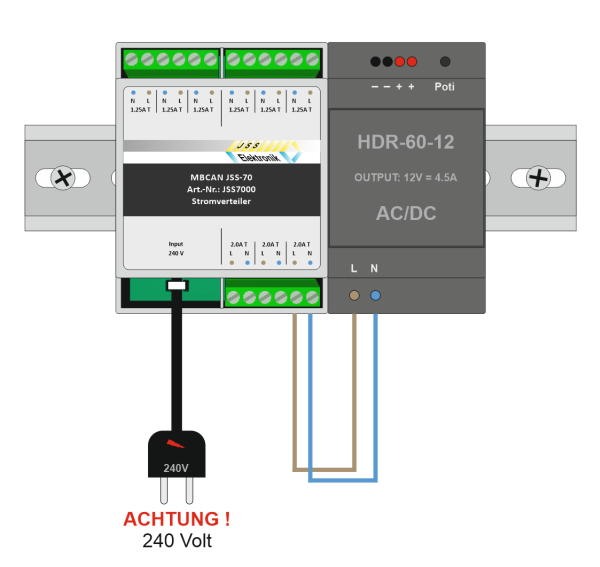 JSS-70 9-fach Stromverteiler Modul Anschluss